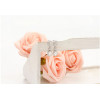 E-3166 Korea Style Silver Palted Rhinestone Crystal Flower Stud Earrings
