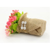 E-3166 Korea Style Silver Palted Rhinestone Crystal Flower Stud Earrings