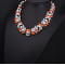 N-3935 New Vintage Z*A Style Antique Gold Plated  Alloy White Pearl Flower Rhinestone Colorful  Crystal Statement Choker Necklace