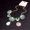 New Europe Style Jewelry Gold Plated Acrylic Fresh rhinestone crystal powder enamel water droplets necklace N-3037