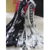 C-0065 Fashion White Black 2 Colors Letter Skull Heads Chiffon Scarves Shawl