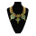 N-5514 New Design Luxury Big Statement Fashion Western Women's Punk Style Crystal Flower Metal Rivets Golden Chain Choker Necklace