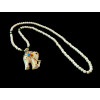N-5511 Bohemian Simple Style Bead Long Chain Crystal Large Elephant Pendant for Women