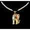 N-5511 Bohemian Simple Style Bead Long Chain Crystal Large Elephant Pendant for Women