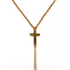 P-0183 New European Charming Lovely gold  Chain crystal white beads cross pendant Collar Pin