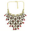 N-5521 Bohemian new vintage turquoise statement necklace tassel necklace green red bead moon sweet heart chain long necklace For Women jewelry