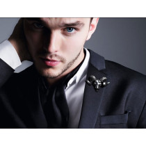 P-0186  New Korea style cavel shape Collar Brooch pin  For men jewelry