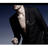 P-0182 Korean Fashion Crystal Rhinestone Brooches Pins Silver Cross Long Tassel Chain Brooches For Unisex Jewelry Accessories