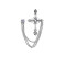 P-0182 Korean Fashion Crystal Rhinestone Brooches Pins Silver Cross Long Tassel Chain Brooches For Unisex Jewelry Accessories