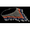 N-5530 Bohemian silver clover design long colorful african bead tassel pendant & stacked statement choker necklace