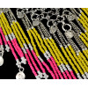 N-5530 Bohemian silver clover design long colorful african bead tassel pendant & stacked statement choker necklace