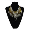 N-5525 Luxury Brand Fashion Style Silver Plated Choker Long Tassel Statement Rhinestone Pendant Necklace