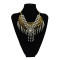 N-5525 Luxury Brand Fashion Style Silver Plated Choker Long Tassel Statement Rhinestone Pendant Necklace