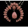 N-5529 Bohemian style silver plted chunky chain turquoise pink red gem stone resin flower pendant necklace