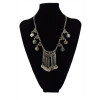 N-5519 New Fashion Style Silver & Gold  Plated Choker coinsTassel Statement Pendant Necklace