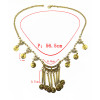 N-5519 New Fashion Style Silver & Gold  Plated Choker coinsTassel Statement Pendant Necklace
