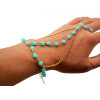 B-0507 New European Summer Style Finger Acrylic White Blue Beads Fashion Bracelet For Women Jewelry Accessories
