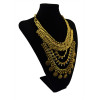 N-5544 Bohemian Style Gun Black gold silver chain crystal choker bib statement necklace