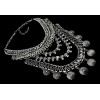 N-5544 Bohemian Style Gun Black gold silver chain crystal choker bib statement necklace