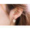 E-3491 Korean Fashion Style Sweet Elegant Crystal Shell Flower Stud Earrings for Women