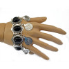 B-0433  European vintage retro style alloy botique silver plated turquoise fashion bracelet bangle