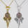 N-5584 Bohemian Vintage  Fashion Style Gold & Silver Plated Carving leaf Beads  Long Pendant Necklace For Women Earrings & Necklace Jewelery set