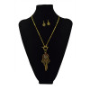 N-5584 Bohemian Vintage  Fashion Style Gold & Silver Plated Carving leaf Beads  Long Pendant Necklace For Women Earrings & Necklace Jewelery set