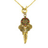 N-5584 Bohemian Vintage  Fashion Style Gold & Silver Plated Carving leaf Beads  Long Pendant Necklace For Women Earrings & Necklace Jewelery set