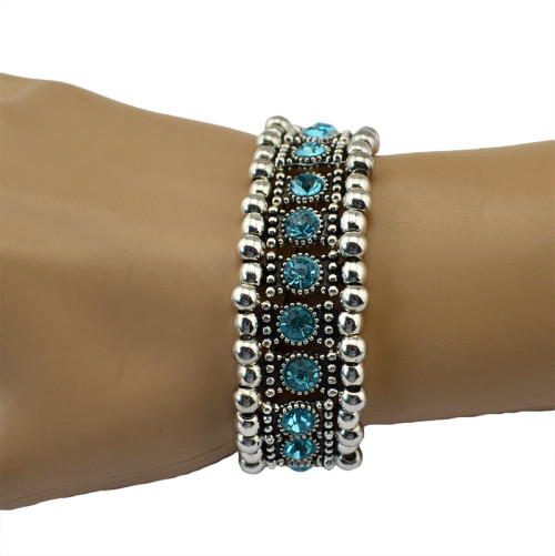 B-0517 Bohemian Boho Style High Quality Multi-color Crystal Alloy Bead Vintage Bracelet for Women