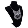 N-5594 European style silver gold resin drop crystal leaves tassel statement necklace