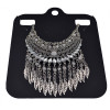 N-5594 European style silver gold resin drop crystal leaves tassel statement necklace