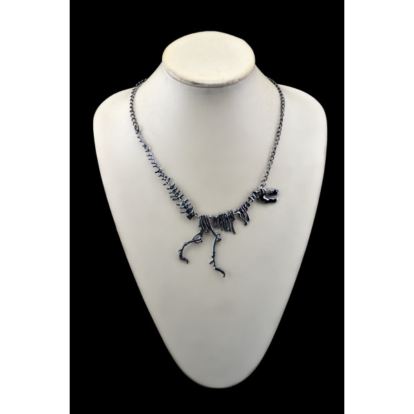 N-5591 New Fashion Style Gun black Silver Dinosaur Lovely  Pendant Necklace