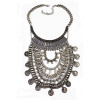 N-5607 New Fashion Turkish Gypsy Bohemian Fashion Silver Plated Crystal Carving  Necklace