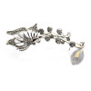 E-3511 Fashion style silver gold plated alloy rhinestone one piece left ear clip crystal earring
