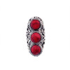 R-1194 Bohemian vintage style silver plated red amethyst ring for women jewelry
