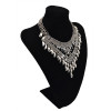 N-5615 New Fashion European Style Silver Plated full rhinestone Crystal Flower Luxury Big Statement Necklace
