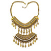 N-5623 New Design Bohemian vintage gold silver Plated sheetmetal Crystal Drops pendant Necklace