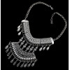 N-5623 New Design Bohemian vintage gold silver Plated sheetmetal Crystal Drops pendant Necklace
