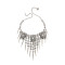 N-5621 New Brand Design Western New Fashion vintage gold silver Plated Crystal Choker Pendant Rivet Tassel Bib Necklace