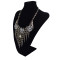 N-5621 New Brand Design Western New Fashion vintage gold silver Plated Crystal Choker Pendant Rivet Tassel Bib Necklace