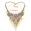 N-5621 New Brand Design Western New Fashion vintage gold silver Plated Crystal Choker Pendant Rivet Tassel Bib Necklace