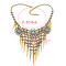 N-5621 New Brand Design Western New Fashion vintage gold silver Plated Crystal Choker Pendant Rivet Tassel Bib Necklace