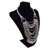 N-5617 Fashion multi layer coin tassel statement ncklace opal white gem bead snake gold silver clavicle necklaces & pendants