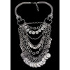 N-5617 Fashion multi layer coin tassel statement ncklace opal white gem bead snake gold silver clavicle necklaces & pendants