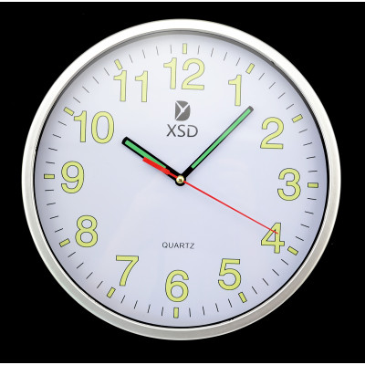 New Fashion Vintage Simple Style LED Light Black and White Cute Home Bedroom  Round Quartz Wall Clock