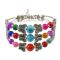 B-0531 2015 New European Korean Fashion Silver Plated Colorful Beads Multilayer Adjustable Bracelet