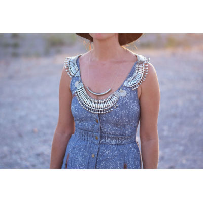 N-3974  New Vintage Style Silver Retro Golden Carving Round Charm Ball Zamac Choker Necklace