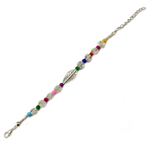 B-0532 2015 New Korean Fashion Simple Style Silver Plated Colorful Beads adjustable Handmade Bracelet