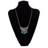 N-5646 Bohemian Vintage Carving Tassel Red Blue Bead Pendant Necklace for Women Costume Jewelry