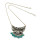 N-5646 Bohemian Vintage Carving Tassel Red Blue Bead Pendant Necklace for Women Costume Jewelry